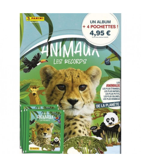 ANIMAUX - PANINI - Album + 4 pochettes