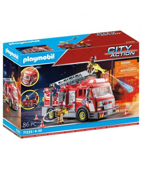 PLAYMOBIL - 71233 - City Action - Camion de pompiers avec grande échelle