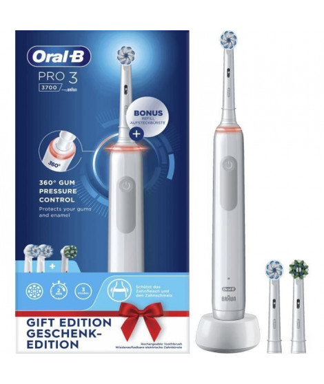 Brosse a dents électrique ORAL-B Pro 3 - 80719288 - blanc - sans fil