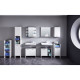 trendteam smart living étagere de salle de bain avec beaucoup d'espace rangements, Blanc/Argent fumée, 32 x 103 x 114 cm