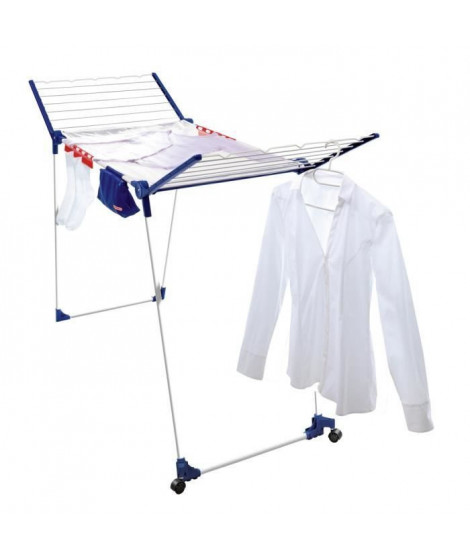 Leifheit Séchoir sur pied Pegasus 200 Solid Deluxe Mobile 81517, séchoir a linge avec roulettes et multi accessoires, 20 metres