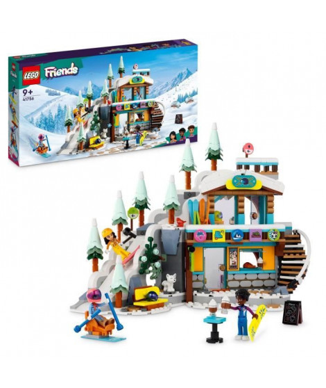 LEGO Friends 41756 Les Vacances au Ski, Set de Mini-Poupées Liann, Aron et Zac et Figurine Animale, Cadeau Noël