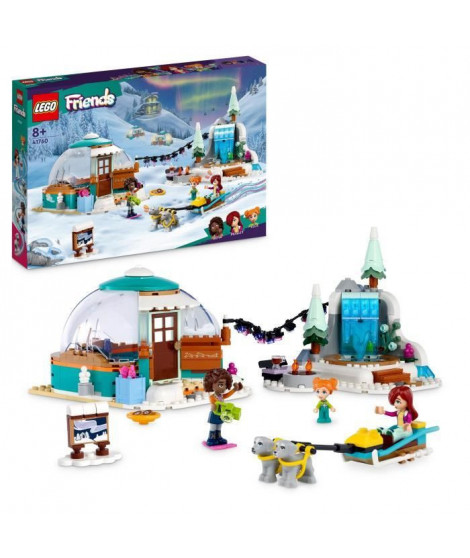 LEGO Friends 41760 Les Vacances en Igloo, Jouets d'Hiver avec Chiens de Traîneau, Mini-Poupées, pour Enfants Des 8 Ans