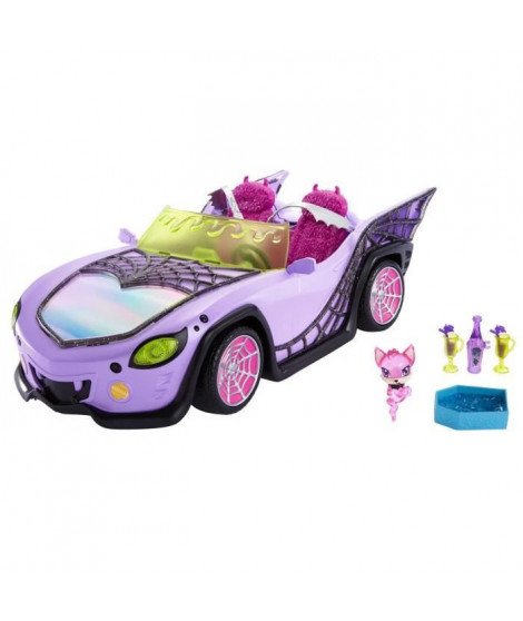 Monster High - Cabriolet des Goules - Voiture avec animal - Poupée- MONSTER HIGH - HHK63 - POUPEE MANNEQUIN MONSTER HIGH