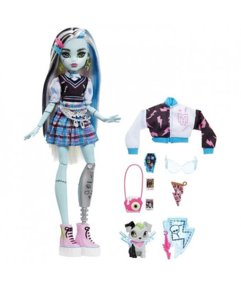 Monster High - Frankie Stein avec animal - Poupée - 4 ans et + - MONSTER HIGH - HHK53 - POUPEE MANNEQUIN MONSTER HIGH