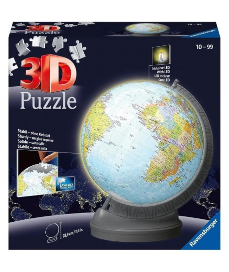 Puzzle 3D Ball éducatif - Globe terrestre lumineux - A partir de 10 ans - 540 pieces - Ravensburger