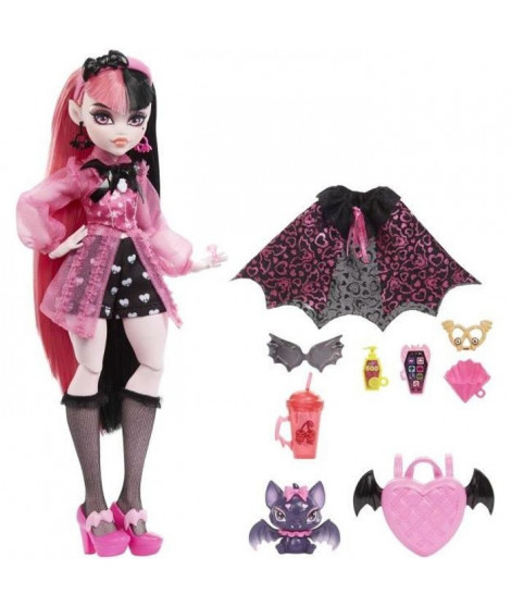 Monster High - Draculaura avec chauve-souris de compagnie - Poupée - MONSTER HIGH - HHK51 - POUPEE MANNEQUIN MONSTER HIGH