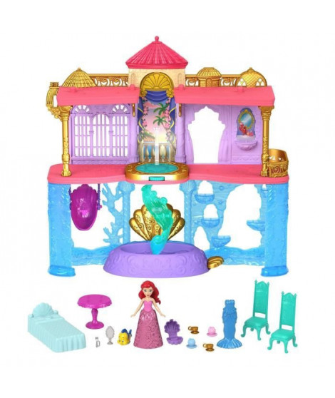 Disney Princesses - Coffret Le Château Deluxe de Ariel - Figurine - 3 ans et + - MATTEL - HLW95 - POUPEE MANNEQUIN DISNEY