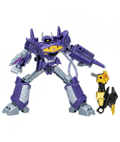 Transformers EarthSpark, figurine Shockwave classe Deluxe de 12,5 cm, jouet robot pour enfants, a partir de 6 ans