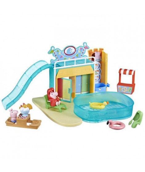 Peppa Pig Le parc aquatique de Peppa, coffret avec 2 figurines et 15 accessoires, jouet pour enfants, des 3 ans