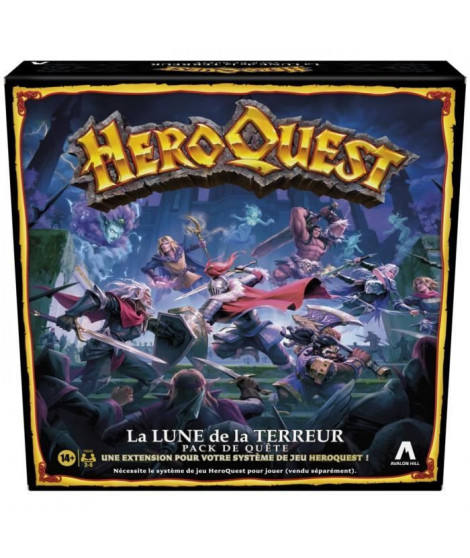 HeroQuest, pack de quete La lune de la Terreur, systeme de jeu HeroQuest requis, jeux de rôle pour 2 a 5 joueurs, des 14 ans