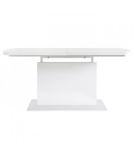 Table a manger rectangulaire extensible GIGANTIC - Style contemporain - Décor blanc laqué - L 160/200 x P 80 x H 75 cm