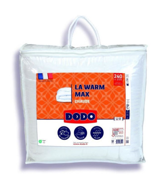 Couette 220x240 cm DODO LA WARM MAX - chaude - 100% Polyester - 2 personnes - blanc