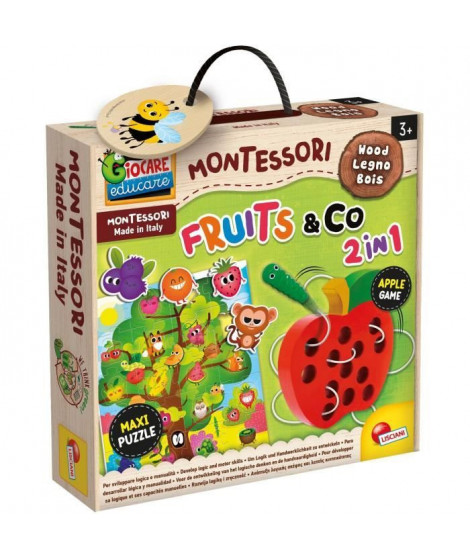 Fruit & Co 2 en 1 - jeu d'apprentissage en bois - basé sur la méthode Montessori - LISCIANI