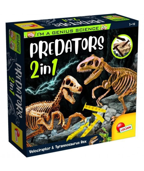 Génius Science - jeu scientifique - Predators 2 en 1 - a creuser et a construire - LISCIANI