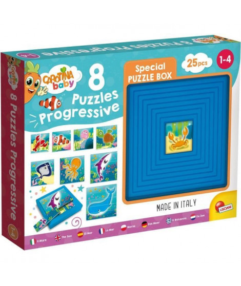 9 puzzles progressifs - Carotina Baby - La Mer - avec support auto correctif - LISCIANI