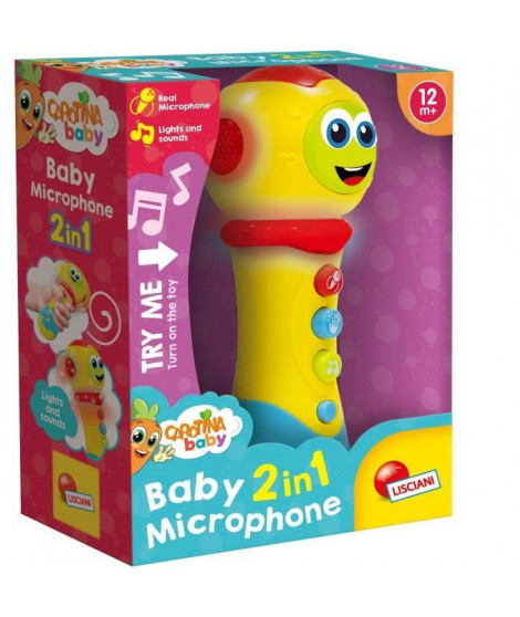 Microphone 2 en 1 - Carotina Baby - joue de la musique, amplifie la voix et fait de la lumiere - LISCIANI