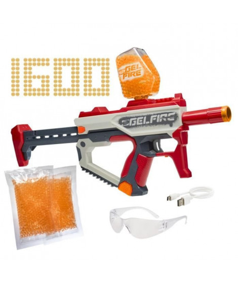 Nerf Pro Gelfire Mythic avec 1600 billes hydratées, des lunettes de protection et une batterie rechargeable