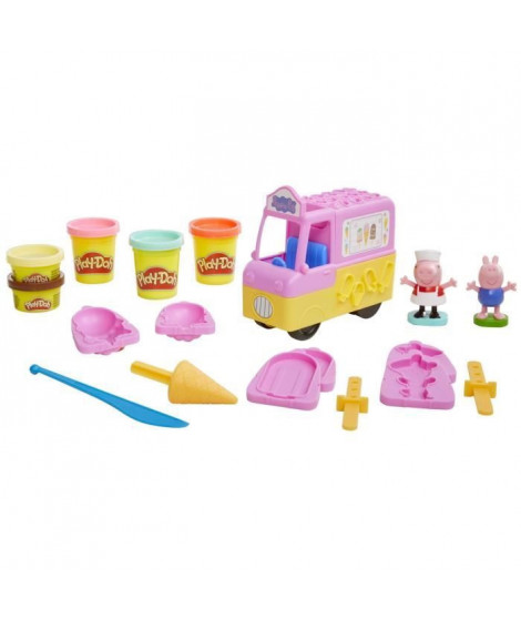 Play-Doh Peppa Pig et le camion de glaces, avec Peppa, George et 5 pots de pate a modeler des 3 ans