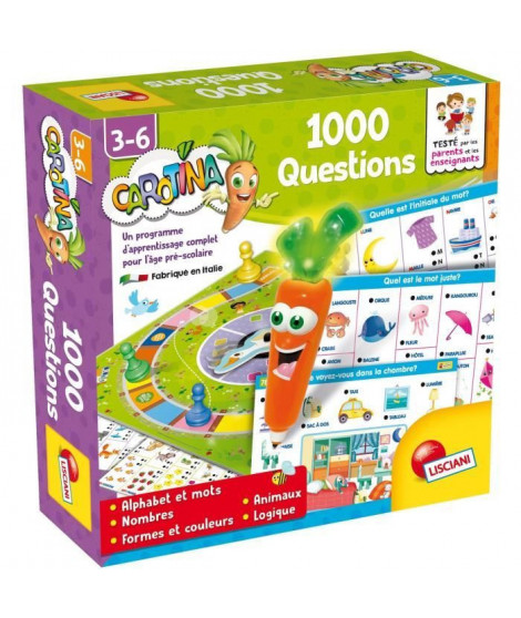 Carotina 1000 questions - boite de jeu quizz - LISCIANI