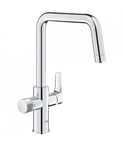 Robinet filtrant de cuisine - Chromé - Filtration de l'eau - Bec haut en U - Rotation 150° - GROHE Blue Pure Start - 30595000