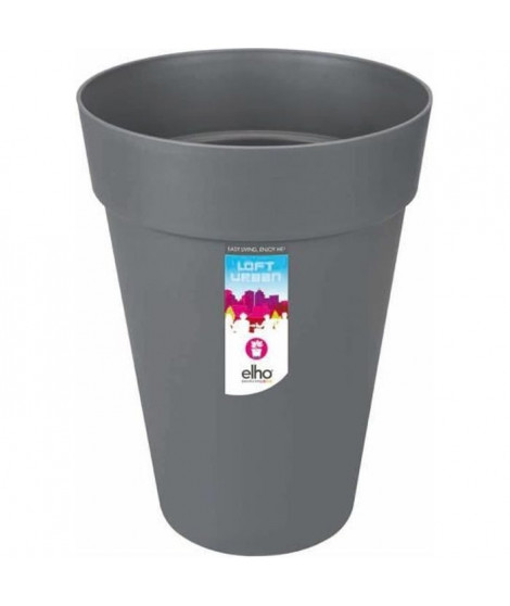 ELHO Pot de fleurs rond haut Loft Urban - Ø 35 cm - Gris anthracite