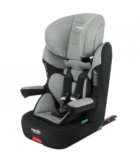 Siege auto isofix NANIA MAX I FIX 76-140 cm R129 de 3 a 10 ans  Tetiere réglable - Base inclinable - Gris - Fabrication Fra…