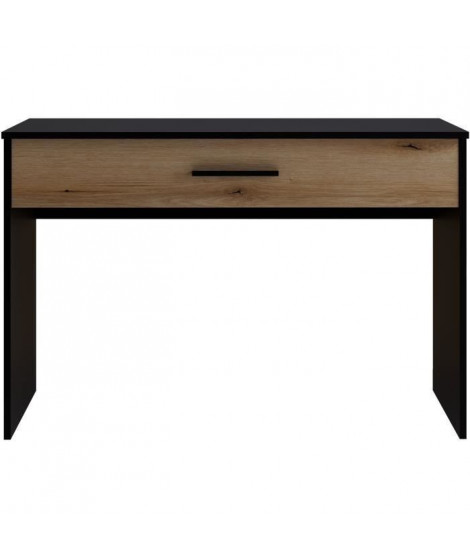 Bureau Grand  Tiroir - Décor noir et chene - L 110 x P 56 x H 81,5 cm