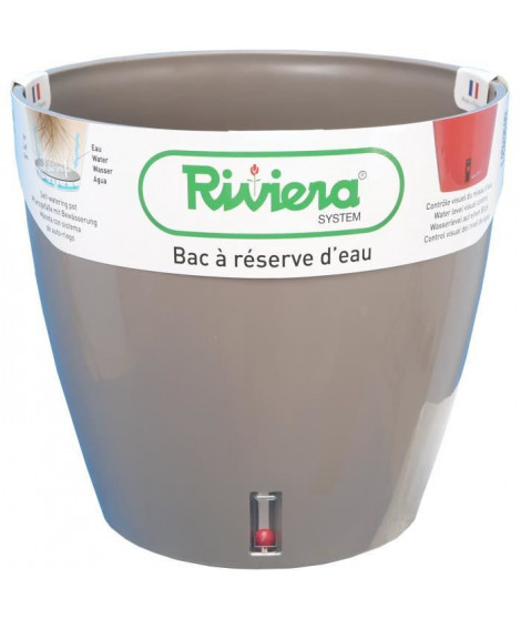 RIVIERA Bac a réserve d'eau - Rond - Ø 36 x H 33 cm -Taupe