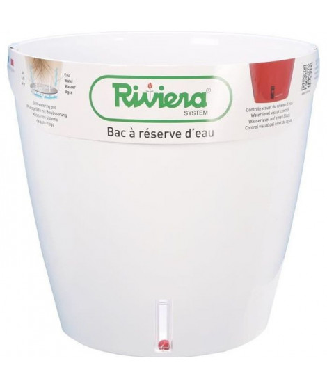 RIVIERA Pot rond Eva New en plastique - Ø 31 cm - 14,5 L - Blanc