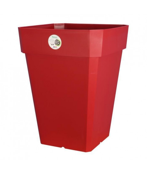 RIVIERA Pot carré Soleilla en plastique 39x39x53cm - 49l - Rouge