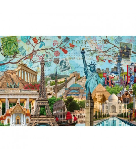 Ravensburger - Puzzle 5000 p - Carte postale des monuments - A partir de 14 ans