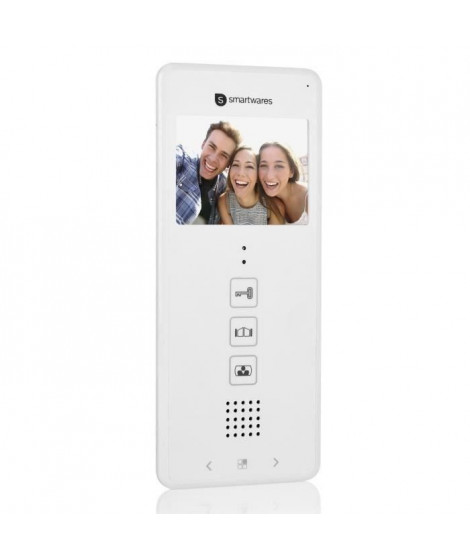 SMARTWARES Unité vidéo intérieure supplémentaire 2 fils avec écran 3,5 tactile DIC-22102