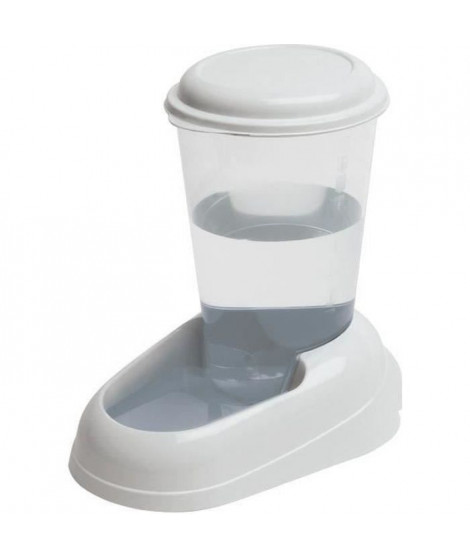 FERPLAST Distributeur d'eau Nadir 3L en plastique - 29,2x20,2x28,8cm - Blanc - Chien et chat