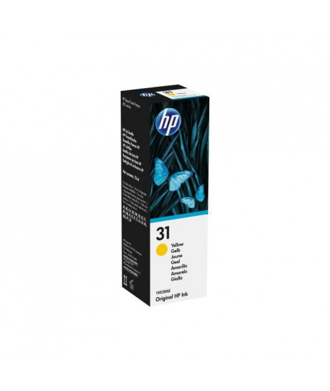 HP 31 Bouteille d'encre jaune authentique 70 mL (1VU28AE) pour HP Smart Tank 455/457/513/Plus 555/Plus 559/Plus 570/Plus 655