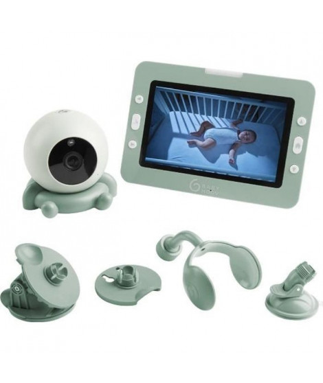 Babymoov Babyphone vidéo YOO Go+ - Batterie Rechargeable Longue Autonomie - 4 Accessoires Supports Caméra inclus - Grand écran 5