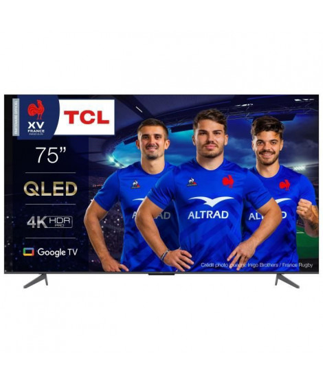 TCL 75C641 - TV QLED 75 (190 cm) - 4K UHD 3840 x 2160 - TV connecté Google TV - HDR Pro - 3 x HDMI 2.1