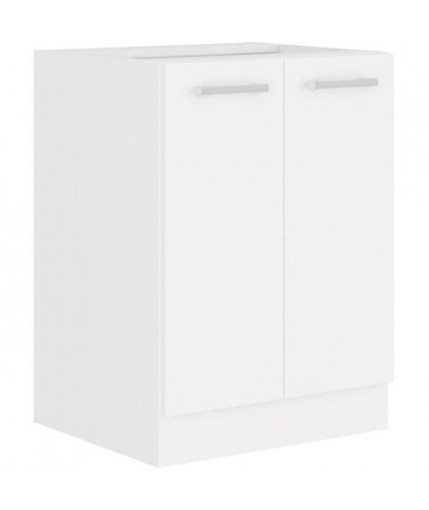 ATLAS Meuble bas 2 portes - Décor blanc - L60cm - Vendu sans plan de travail