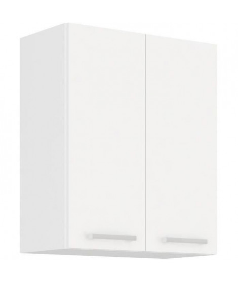 ATLAS Meuble haut 2 portes - Décor blanc - L60 cm