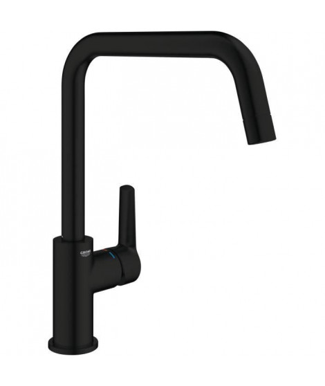 Robinet de cuisine - Mitigeur monocommande évier - Noir mat - Bec haut - Rotation 150° - GROHE Start - 304702430