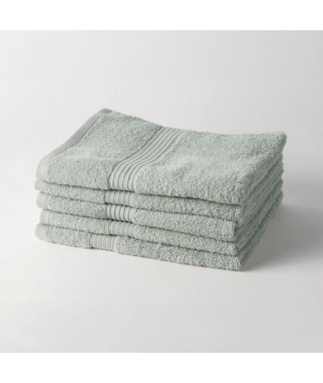 TODAY Essential - Lot de 5 draps de bain 70x130 cm 100% Coton coloris céladon