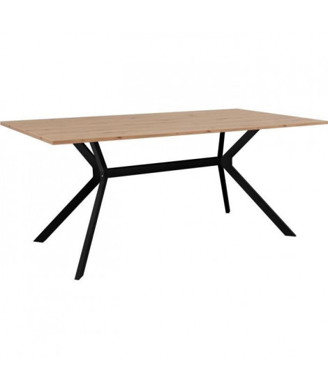 Table a manger extensible ONEX - Décor chene artisan et noir - Jusqu'a 10 personnes - L 180 x P 90 x H 75 cm