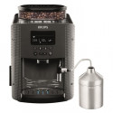 KRUPS Machine a café broyeur grain, Mousseur de lait, 2 tasses espressos simultané, Nettoyage automatique, Essential grise YY…