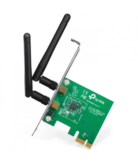 Carte réseau PC - TP-LINK - Adaptateur PCI Express (PCIe) - N300 Mbps avec Equerre Low Profile - Noir - TL-WN881ND