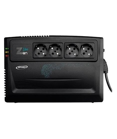 INFOSEC Zen Live 800 Onduleur Line Interactive 800 VA 4 Prises FR/SCHUKO - 66083