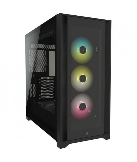 CORSAIR Boîtier PC iCUE 5000X RGB - Verre Trempé Moyen-Tour ATX - Noir (CC-9011212-WW)