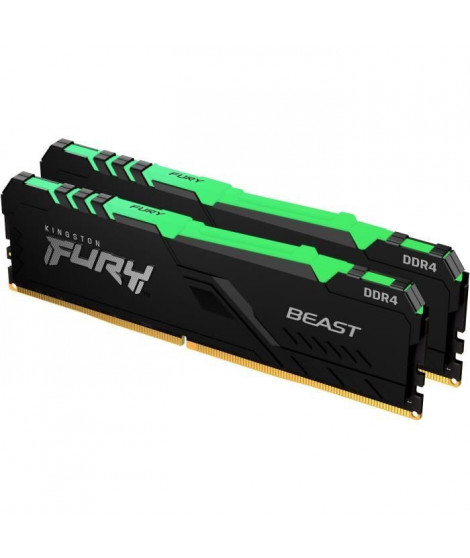 Mémoire Kingston FURY Beast RGB 16 Go (2x8Go) DDR4 3200 MHz CL16 (KF432C16BBAK2/16)