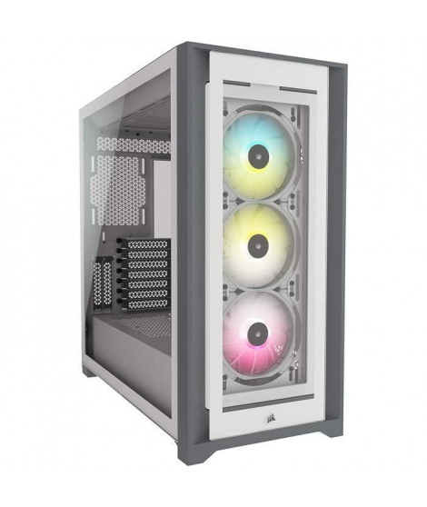 Boîtier PC - CORSAIR - 5000X RGB iCUE - Verre Trempé - Moyen-Tour ATX - Blanc (CC-9011213-WW)