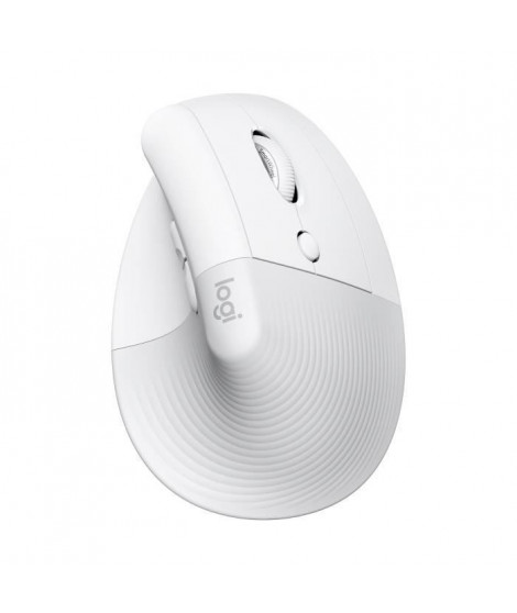 Souris Sans Fil Logitech Lift Ergonomique Verticale, Bluetooth ou récepteur USB Logi Bolt, Silencieuse - Blanc cassé