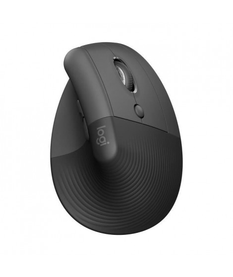 Souris Sans Fil Logitech Lift Ergonomique Verticale, Bluetooth ou récepteur USB Logi Bolt, Silencieuse - Graphite